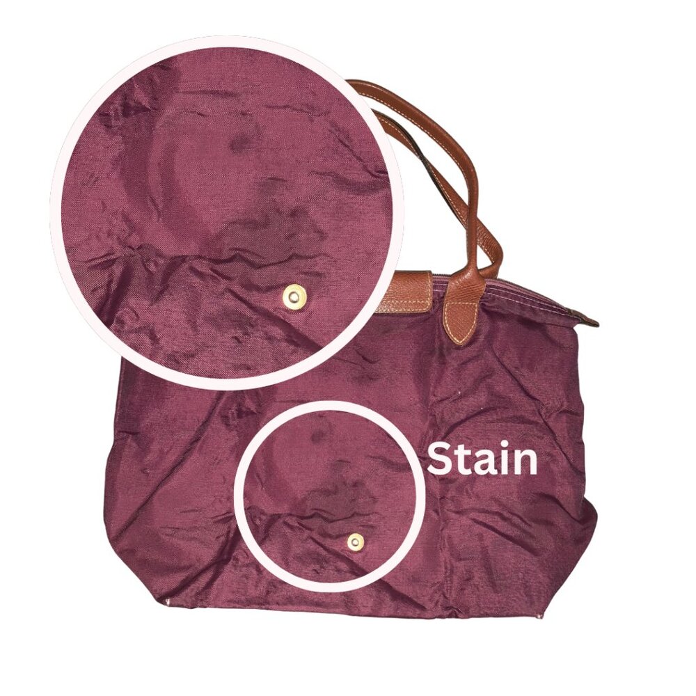 Pre-Owned Longchamp Le Pliage Medium Tote in Bordeaux Long Straps - Picture 5 of 13